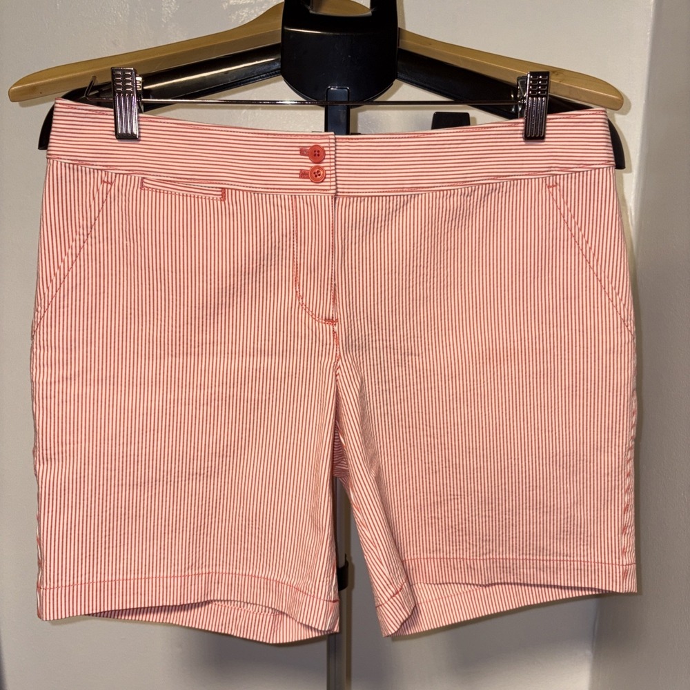 Tommy Bahama Womens Sz 6 Leigh Fit Striped Red/White Short Classic Preppy Casual
